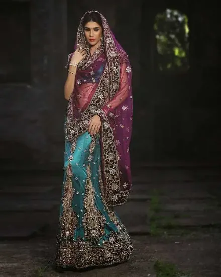 Picture of modest maxi gown pakistani bridal lehenga,lehenga 7108c