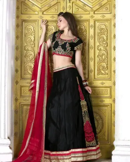 Picture of modest maxi gown party wear lehenga collections,velvet 