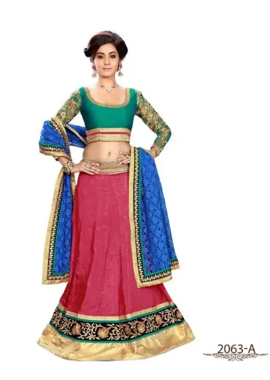 Picture of modest maxi gown velvet lehenga design,ghagra choli for