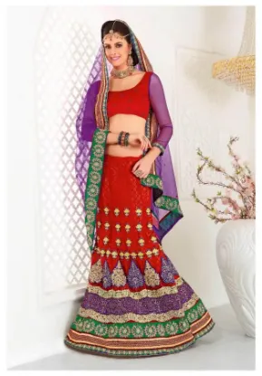 Picture of modest maxi gown velvet lehenga,ghagra choli jacketchan