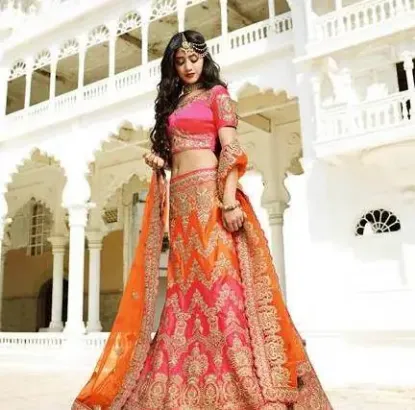 Picture of modest maxi gown velvet lehenga,ghagra choli jacketchan