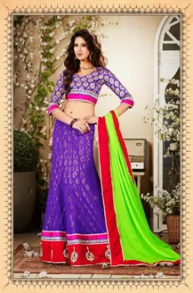 Picture of navratri special skin magenta lehenga choli indian wed,