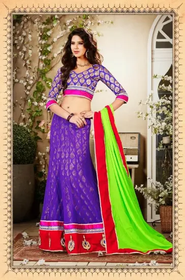 Picture of navratri special skin magenta lehenga choli indian wed,