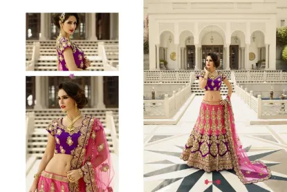 Picture of navratri special skin magenta lehenga choli indian wedd