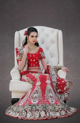 Picture of navy blue designer lehenga choli indian pakistani wedd,