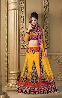 Picture of navy blue designer lehenga choli indian pakistani weddi