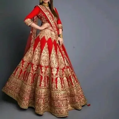 Picture of navy blue velvet lehenga choli bridal wedding festive p