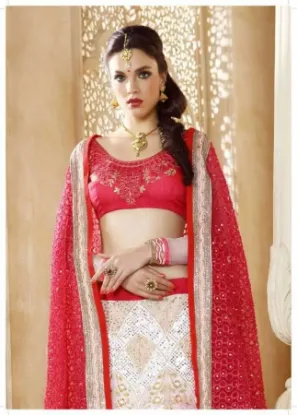 Picture of net embroidered designer lehenga choli fancy ethnic pa,