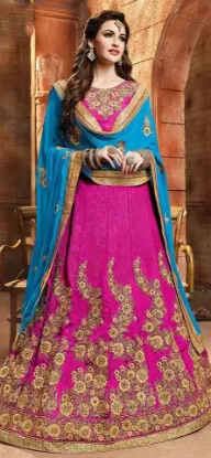 Picture of net fabric lehenga choli indian designer wedding leheng