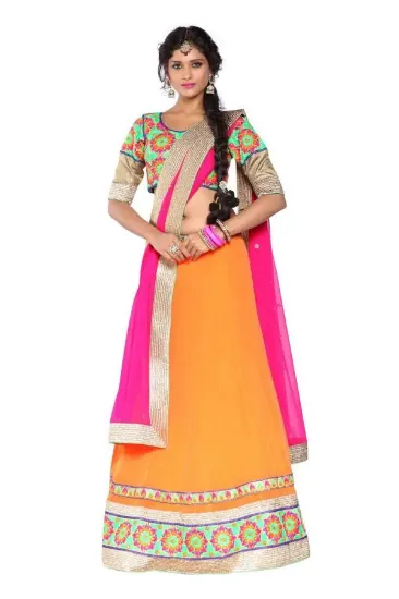 Picture of net ke lehenga choli,lehenga wearing stylechaniya choli