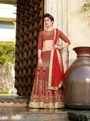 Picture of net lehenga online shopping,yellow lehenga sareechaniya