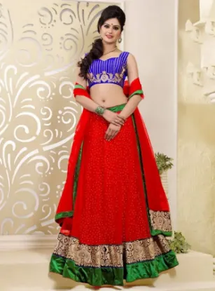 Picture of nw bollywood indian wedding designer silk bridal leheng