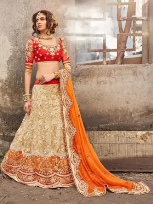 Picture of online pakistani bridal lehenga dress,7 colour lehengac