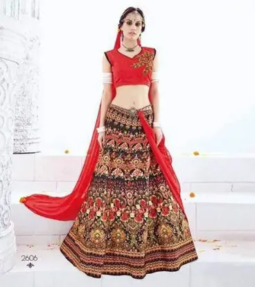 Picture of orange pink peach indian pakistani designer party wear 