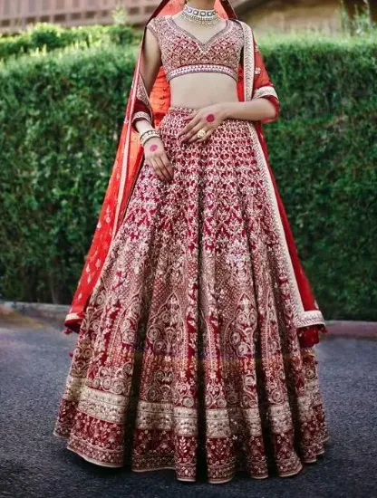 Picture of pakistani bridal lehenga choli wedding party wear indi,