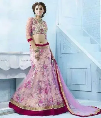 Picture of pakistani bridal lehenga in dubai,3 color lehengachani,