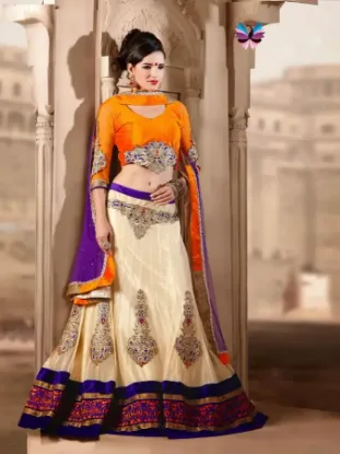 Picture of pakistani dress and lehenga,4 piece lehengachaniya chol