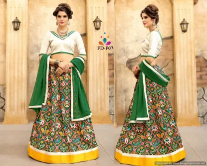 Picture of pakistani wedding velvet heavy work ghagra choli design