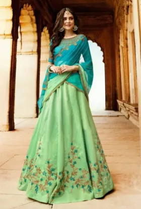 Picture of party wear lehenga blouse designs,velvet lehenga choli 