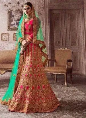 Picture of party wear lehenga designs images,full velvet lehengach