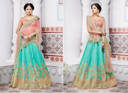 Picture of party wear lehenga in chandni chowk,velvet lehenga onli