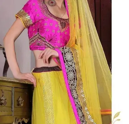 Picture of party wear lehenga on rent in chandigarh,velvet lehenga