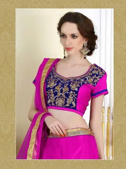 Picture of party wear lehenga on rent in chandni chowk,violet velv