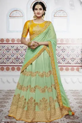 Picture of party wear lehenga on rent in jalandhar,velvet lehenga 