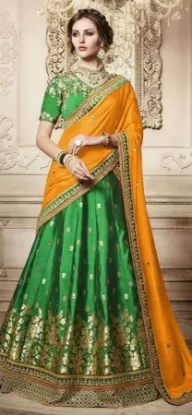 Picture of party wear saree and lehenga,lehenga velvet blouse desi