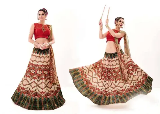 Picture of partywear designer choli lehenga indian wedding tradit,