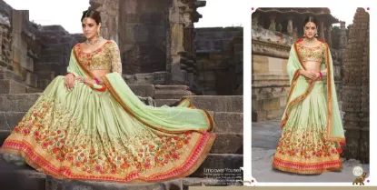 Picture of partywear designer choli lehenga indian wedding traditi