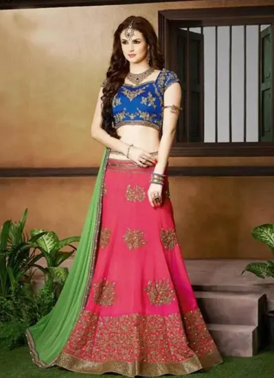 Picture of partywear wedding traditional choli lehenga bollywood ,