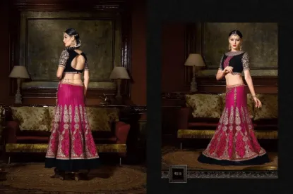 Picture of pink and orange designer lehenga,choli,lehenga,choli d,