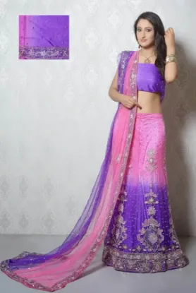 Picture of pink and orange designer lehenga,choli,lehenga,choli dr