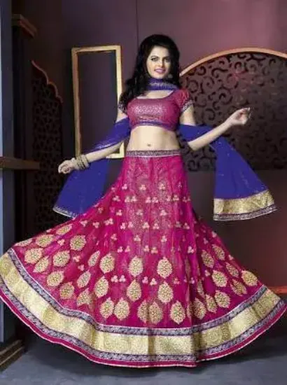 Picture of pink wedding bridal lehenga bollywood indian pakistani 