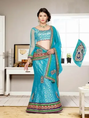 Picture of pure crape designer wedding lehenga, zardosi work with 