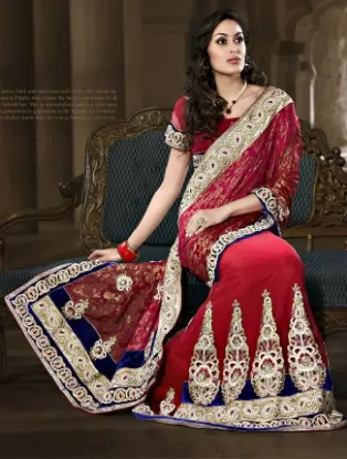 Picture of pure crape designer wedding lehenga, zardosi work with,