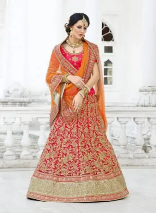 Picture of raw silk lehenga cholichaniya choli,choli,lehenga,belly