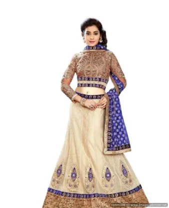 Picture of raw silk lehenga with beach dresschaniya choli,choli,le