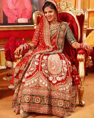 Picture of red bridal lehenga beach dress,lehenga choli xxlchaniya