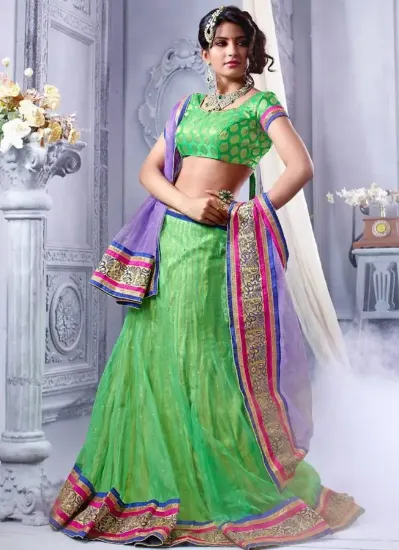 Picture of resplendent raw silk embroidery work party wear ethnic 