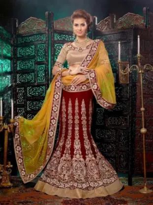 Picture of sari designer indian lehenga saree party women bollywoo