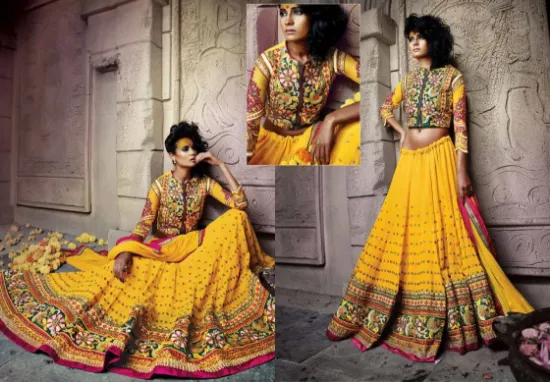 Picture of silk lehenga bluechaniya choli,choli,lehenga,belly danc