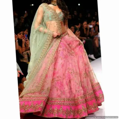 Picture of silk lehenga choli with beach dresschaniya choli,choli,