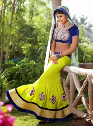 Picture of traditional embroidered women lehenga, choli dupatta se