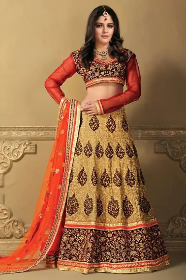 Picture of u bollywood lehenga sari ethnic heavy work bridal saree