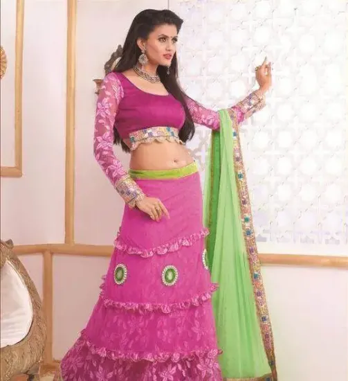 Picture of u picturesque designer heavy lehenga sari party saree t