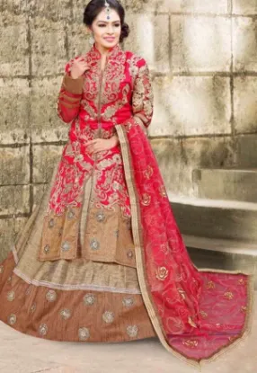 Picture of velvet and lace lehenga,ghagra choli half sareechaniya,