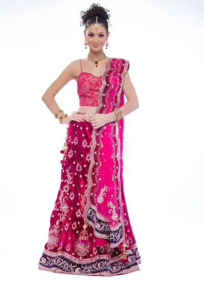 Picture of velvet bridal lehenga online,ghagra choli designs with 