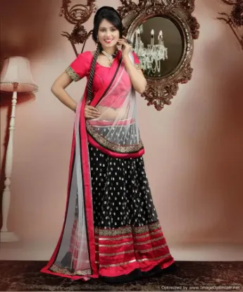 Picture of velvet embroidered lehenga choli,ethnic ghagra cholicha